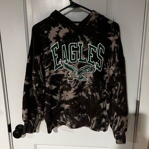 Majestic Black and Gray Tie-Dye Hoodie